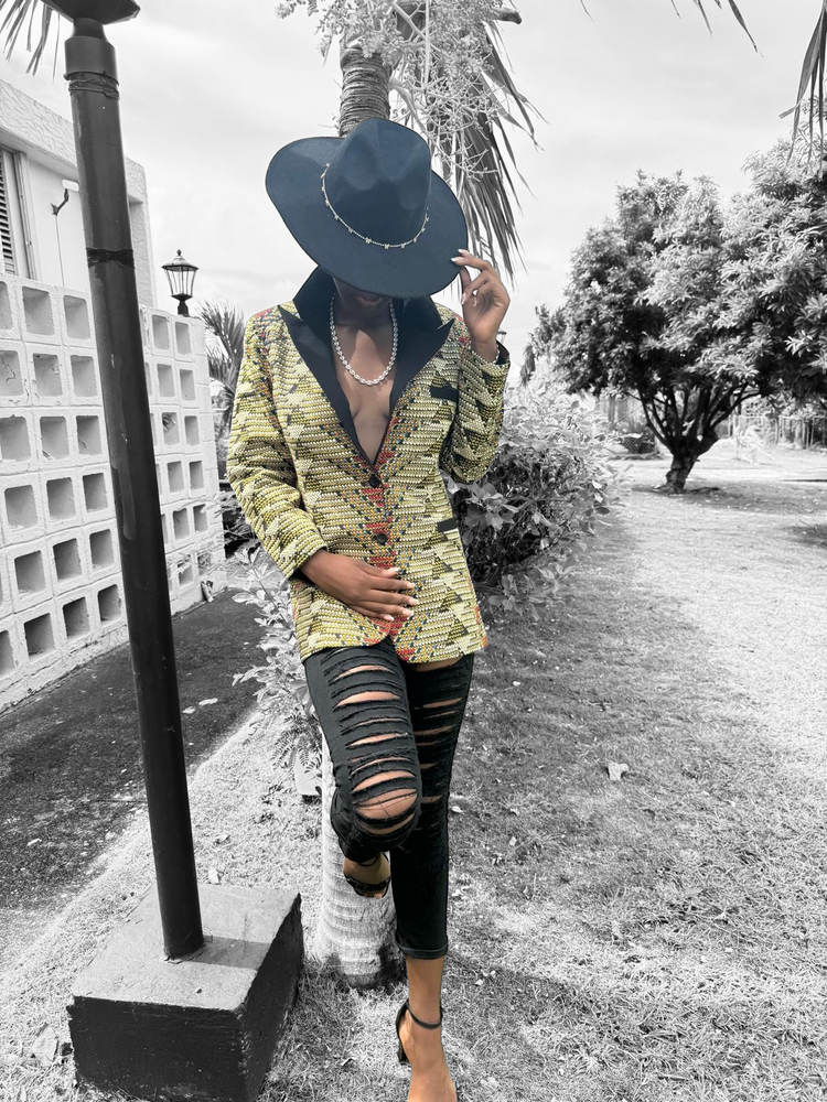 Bronze Pyramid print Blazer