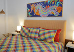 Genuine Virgin Island Local Madras Quilted , Reversible Comforter set
