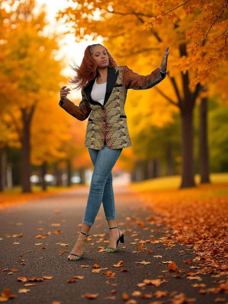 Bronze Pyramid print Blazer