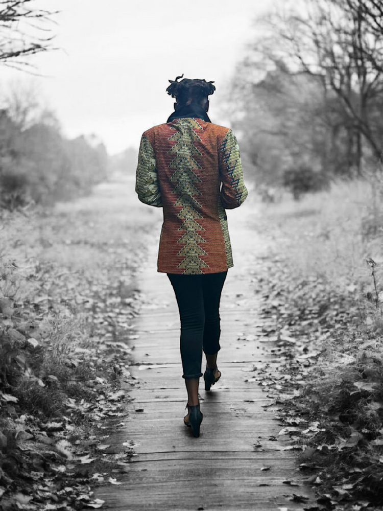 Bronze Pyramid print Blazer